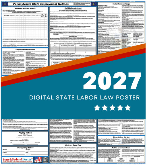 Pennsylvania State Labor Law Poster 2027 - State and Federal Poster