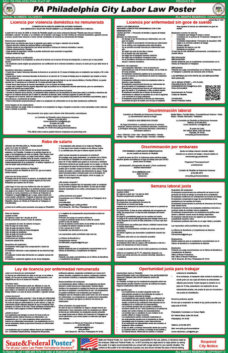 Digital Philadelphia, Pennsylvania Labor Law Poster