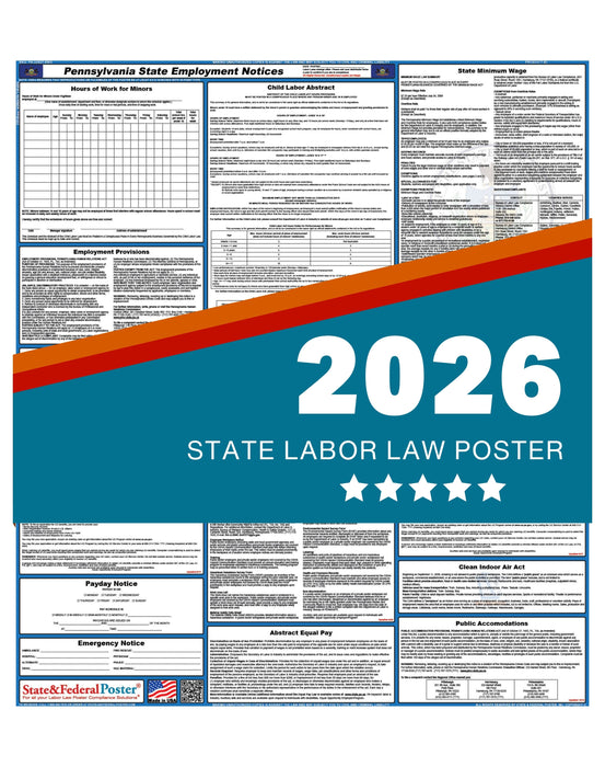 PREORDER - Pennsylvania State Labor Law Poster 2026