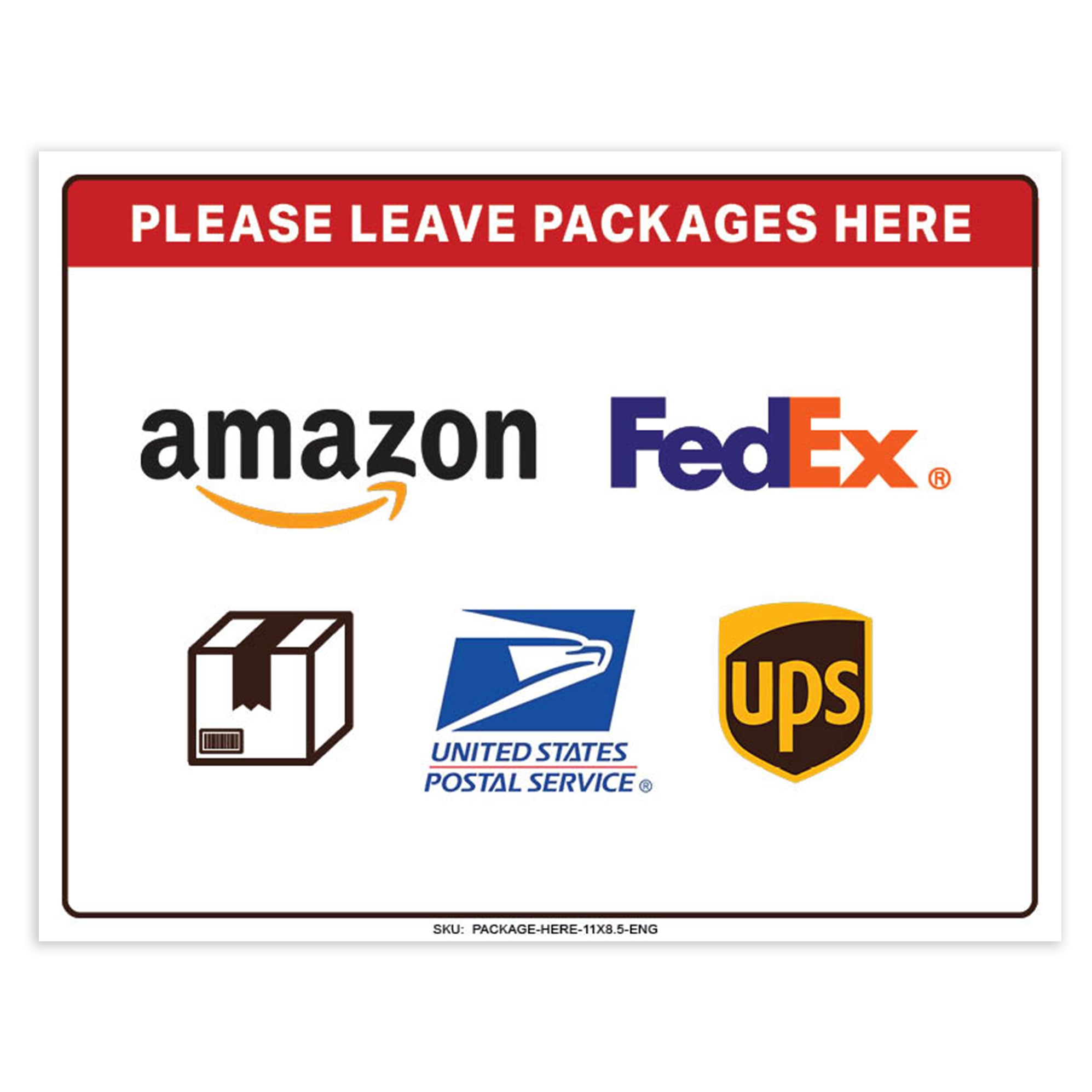 Please Place Package Here Poster Sign — State and Federal Poster