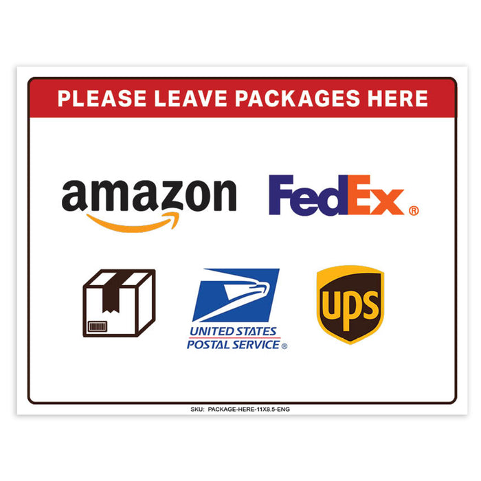 Please Place Package Here Poster Sign — State and Federal Poster