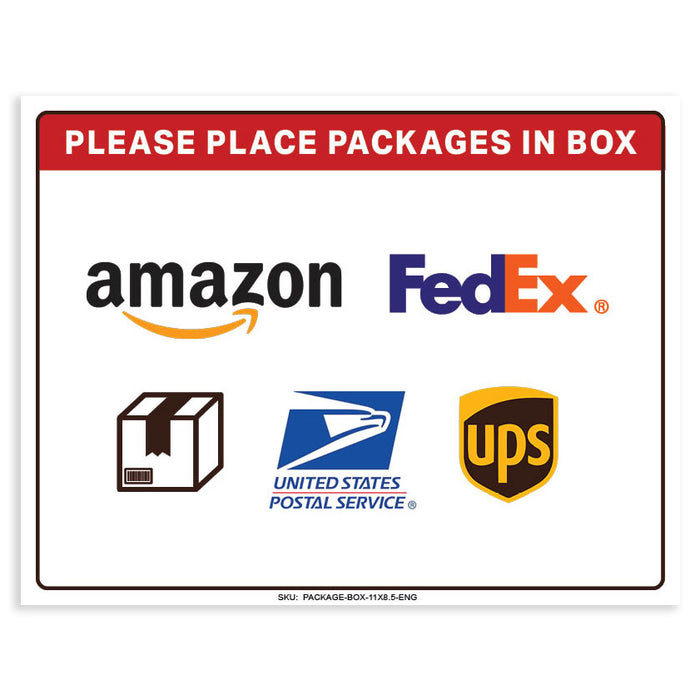 Please Place Package in Box Poster Sign