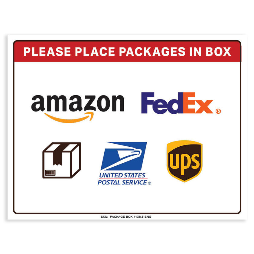 Please Place Package in Box Poster Sign — State and Federal Poster