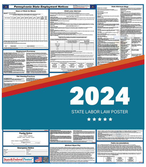Pennsylvania State Labor Law Poster 2024