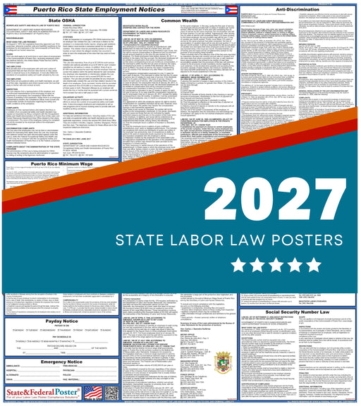 Puerto Rico State Labor Law Poster 2027 - State and Federal Poster