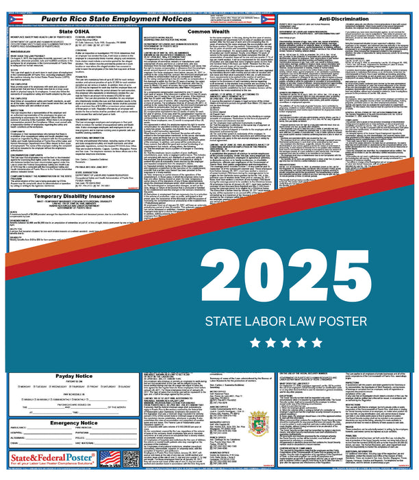 PREORDER - Puerto Rico State Labor Law Poster 2025