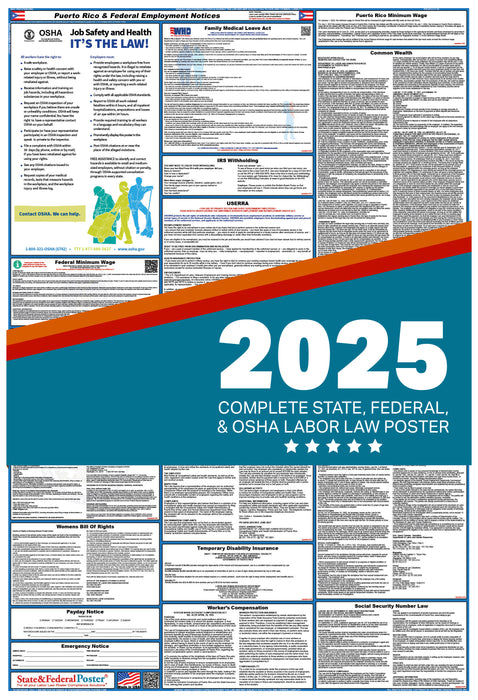 PREORDER - Puerto Rico State and Federal Labor Law Poster 2025