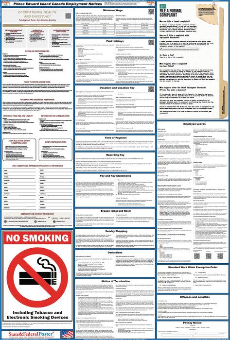 Prince Edward Island Canada Employment Standards Poster 2025