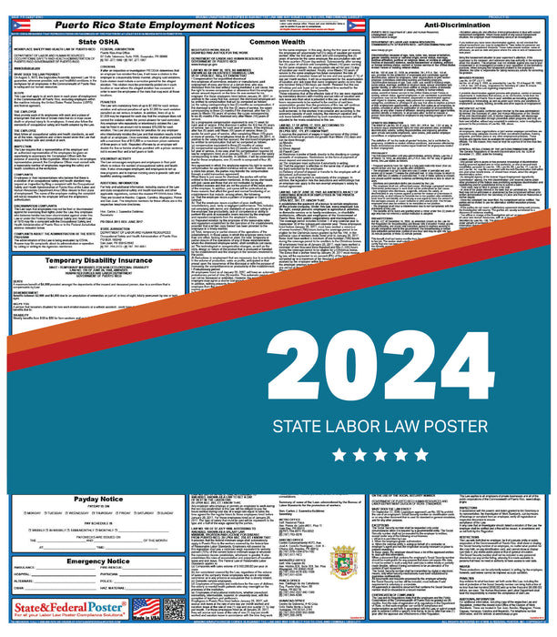 Puerto Rico State Labor Law Poster 2024