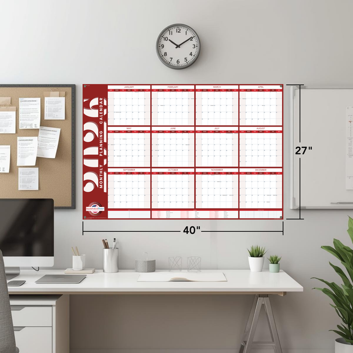 2026 Monthly Planning Calendar 40x27 - Horizontal
