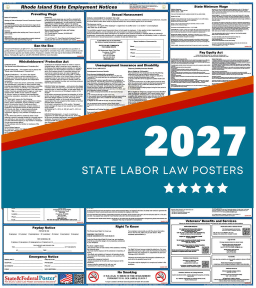 Rhode Island State Labor Law Poster 2027 - State and Federal Poster