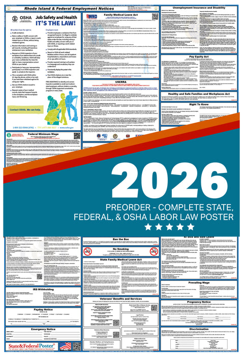 PREORDER - Digital Rhode Island Labor Law Poster 2026