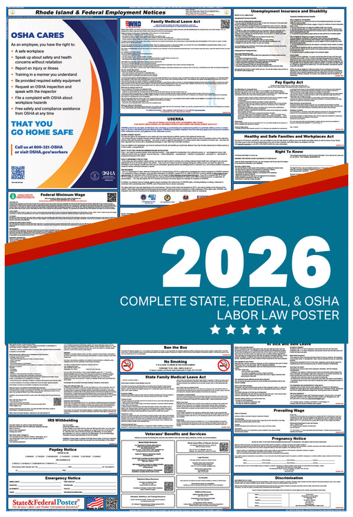 Rhode Island State and Federal Labor Law Poster 2026 - State and Federal Poster