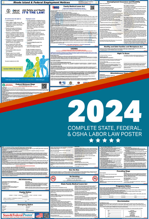 PREORDER - Rhode Island State and Federal Labor Law Poster 2024