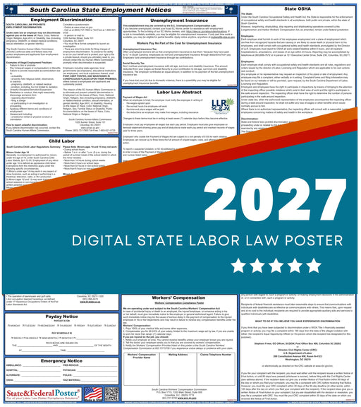 South Carolina State Labor Law Poster 2027 - State and Federal Poster