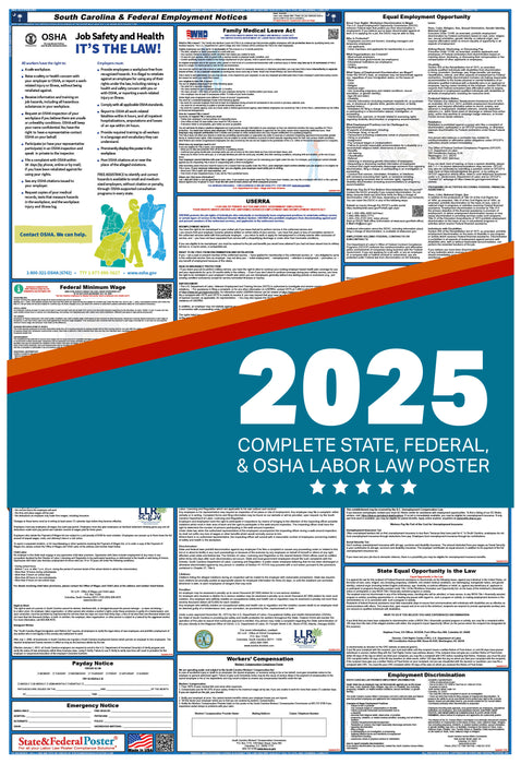 PREORDER - South Carolina State and Federal Labor Law Poster 2025