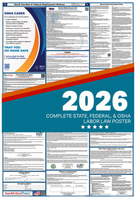 South Carolina State and Federal Labor Law Poster 2026