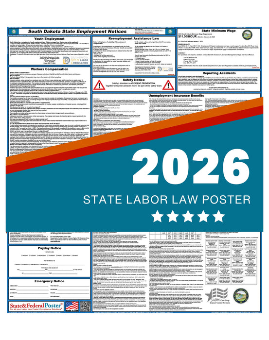 PREORDER - South Dakota State Labor Law Poster 2026