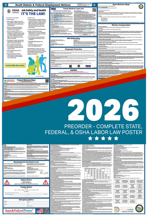 PREORDER - Digital South Dakota Labor Law Poster 2026