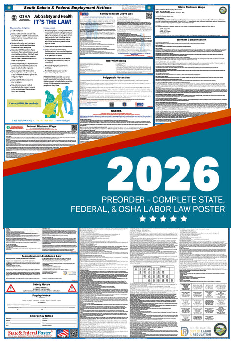 PREORDER - South Dakota State and Federal Labor Law Poster 2026