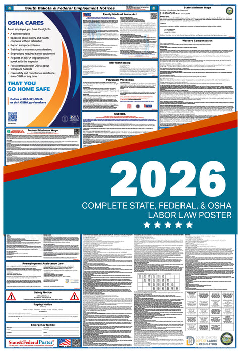 South Dakota State and Federal Labor Law Poster 2026 - State and Federal Poster