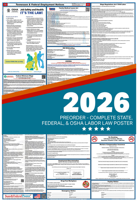 PREORDER - Digital Tennessee Labor Law Poster 2026