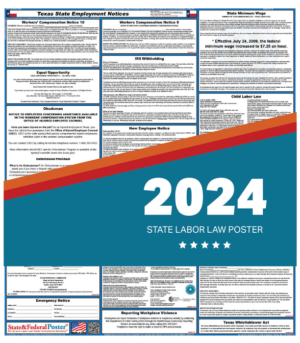 Texas State Labor Law Poster 2024