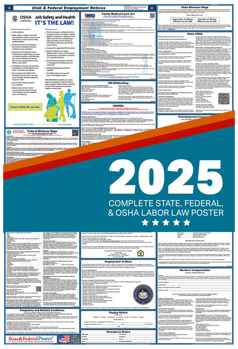 PREORDER - Utah State and Federal Labor Law Poster 2025