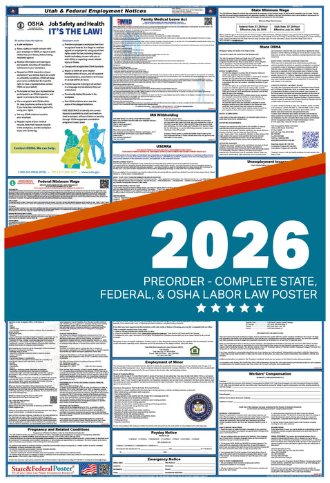 PREORDER - Digital Utah Labor Law Poster 2026