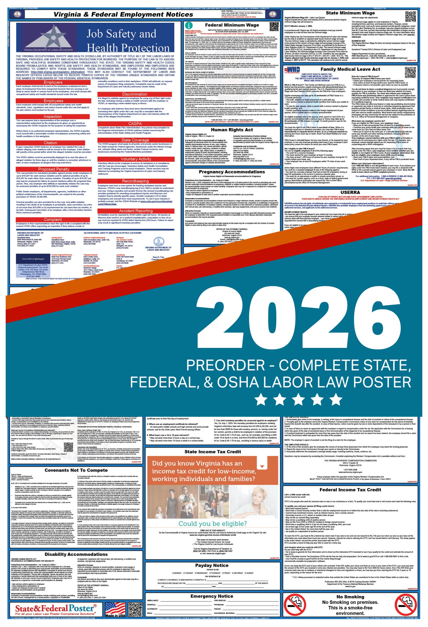 Virginia Labor Law Poster 2026 — State and Federal Poster