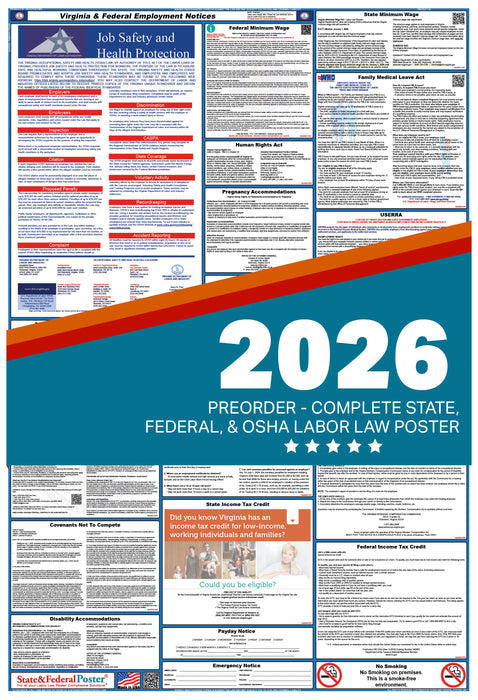 PREORDER - Virginia State and Federal Labor Law Poster 2026