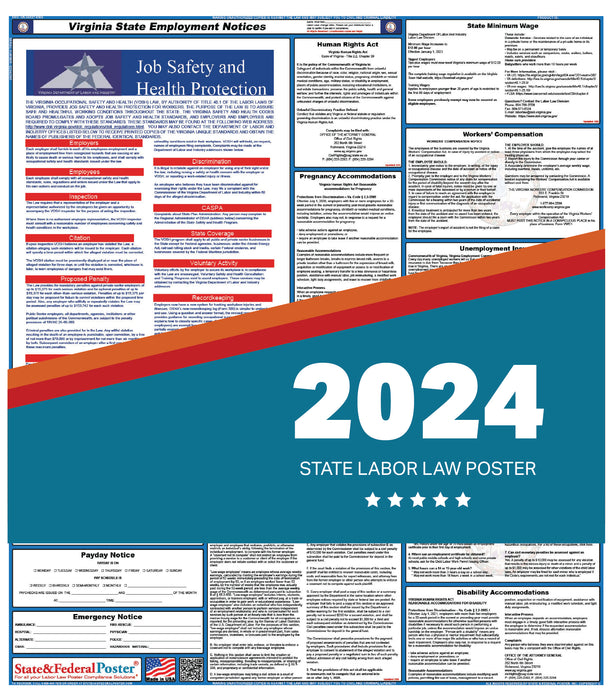 Virginia State Labor Law Poster 2024