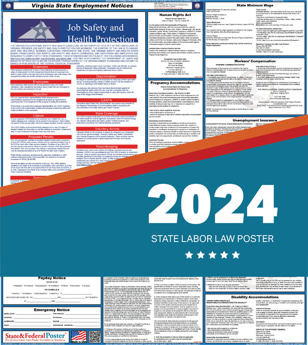 Virginia State Labor Law Poster 2024
