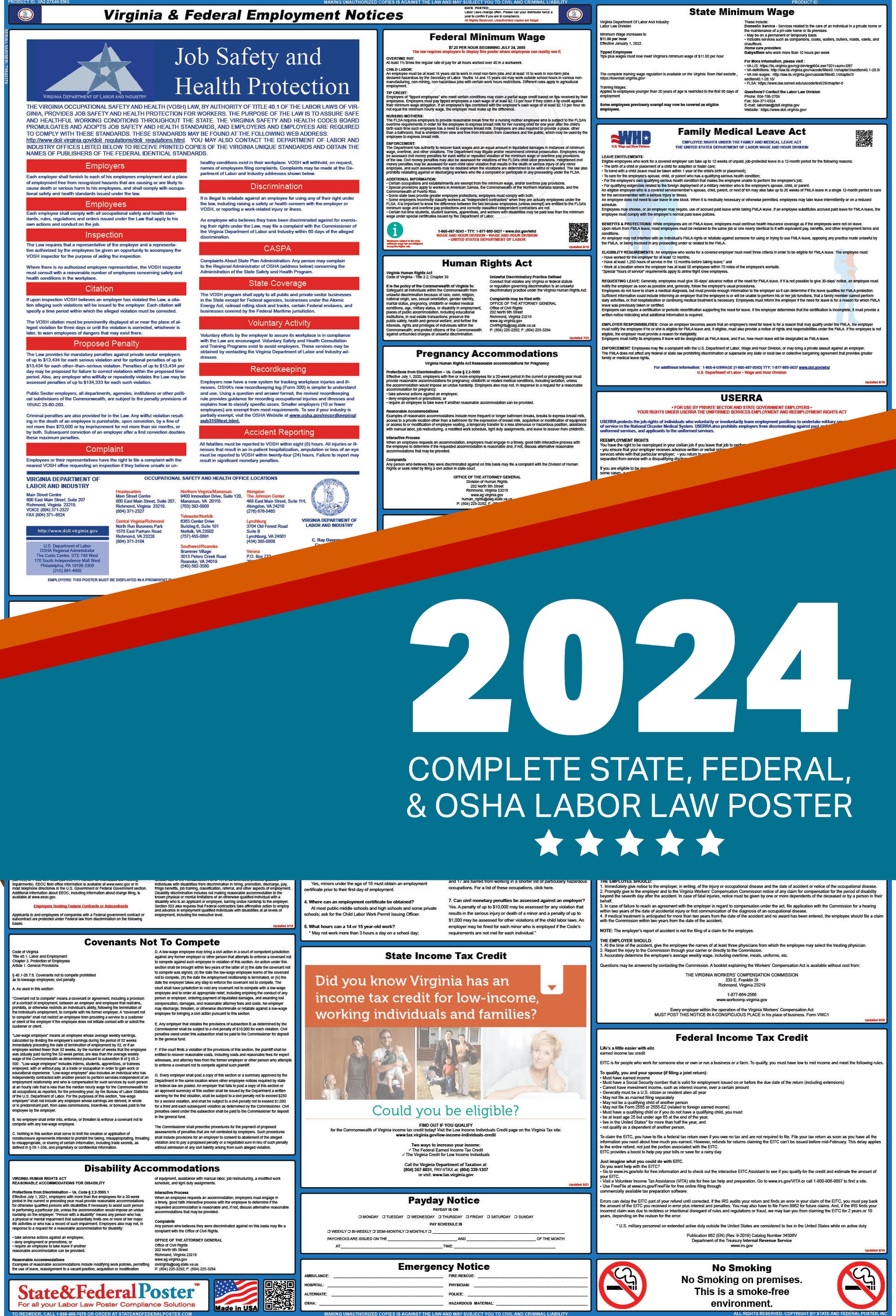 2024 Digital Labor Law Posters State And Federal Poster