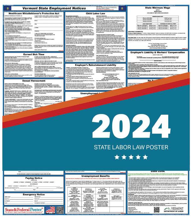 Vermont State Labor Law Poster 2024