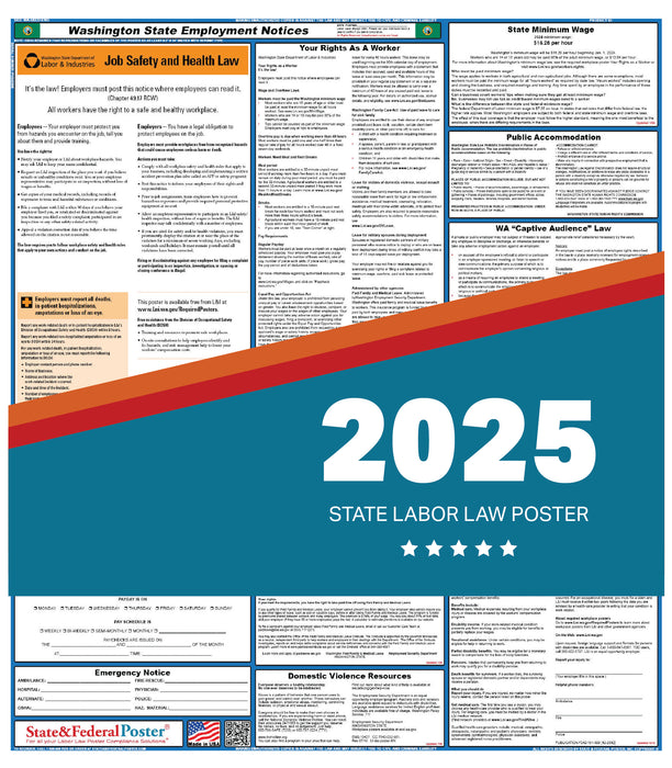 PREORDER - Washington State Labor Law Poster 2025