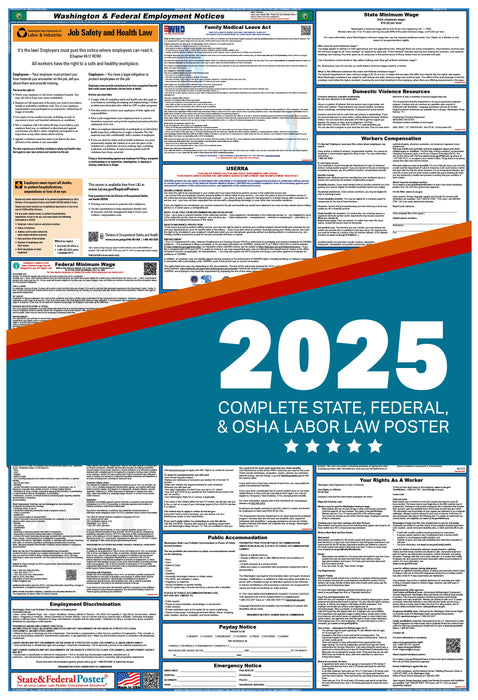 PREORDER - Washington State and Federal Labor Law Poster 2025