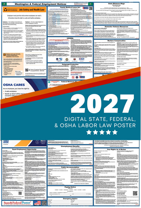 Digital Washington Labor Law Poster 2027 - State and Federal Poster