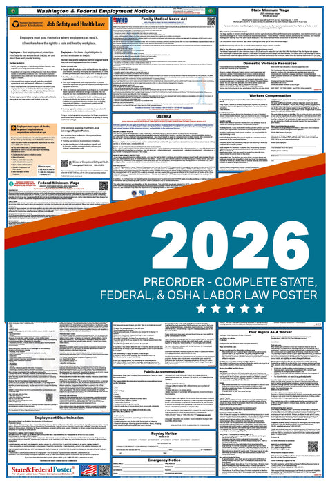 PREORDER - Digital Washington Labor Law Poster 2026