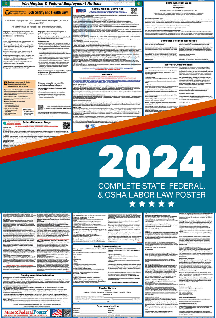 Washington Digital Labor Law Poster 2024 — State and Federal Poster