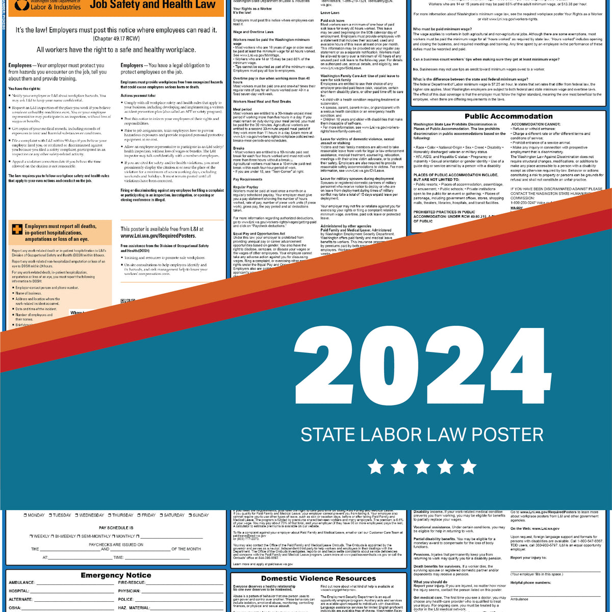PREORDER - Washington State Labor Law Poster 2024 — State and Federal Poster