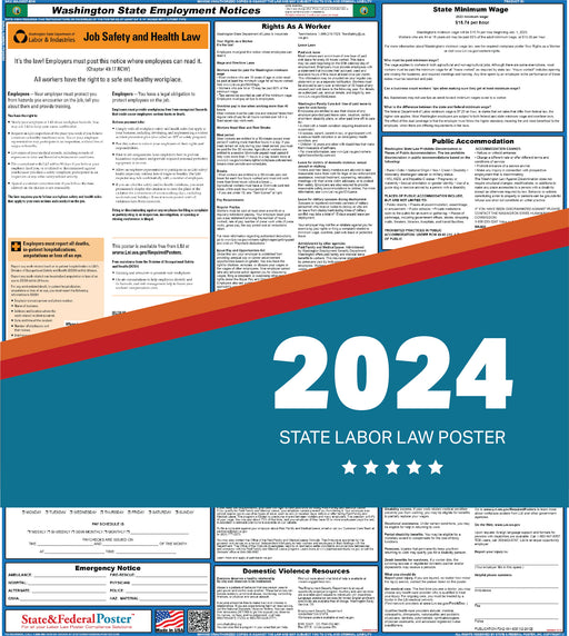 PREORDER - Washington State Labor Law Poster 2024 — State and Federal Poster PREORDER - Washington State Labor Law Poster 2024 — State and Federal Poster
