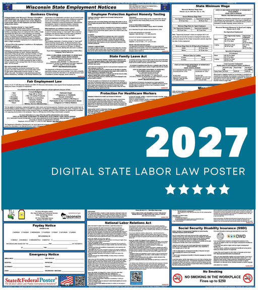 Wisconsin State Labor Law Poster 2027 - State and Federal Poster