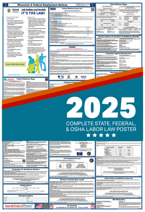 PREORDER - Wisconsin State and Federal Labor Law Poster 2025