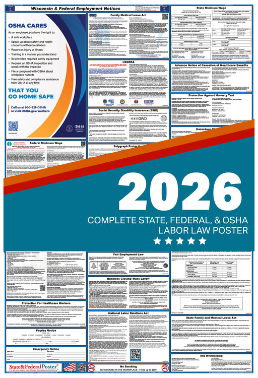 Wisconsin State and Federal Labor Law Poster 2026 - State and Federal Poster