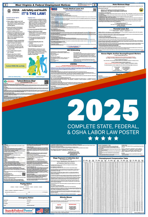 PREORDER - West Virginia State and Federal Labor Law Poster 2025