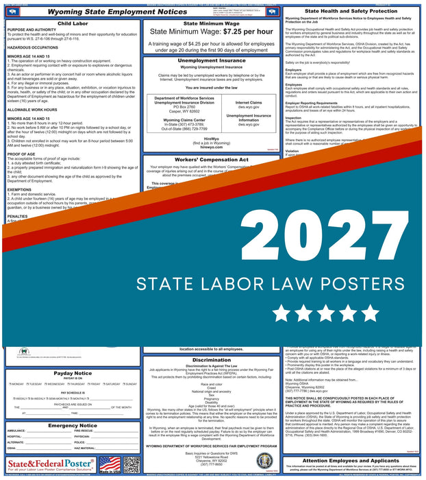 Wyoming State Labor Law Poster 2027 - State and Federal Poster