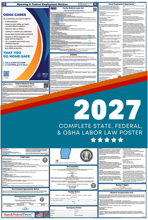 Wyoming State and Federal Labor Law Poster 2027 - State and Federal Poster