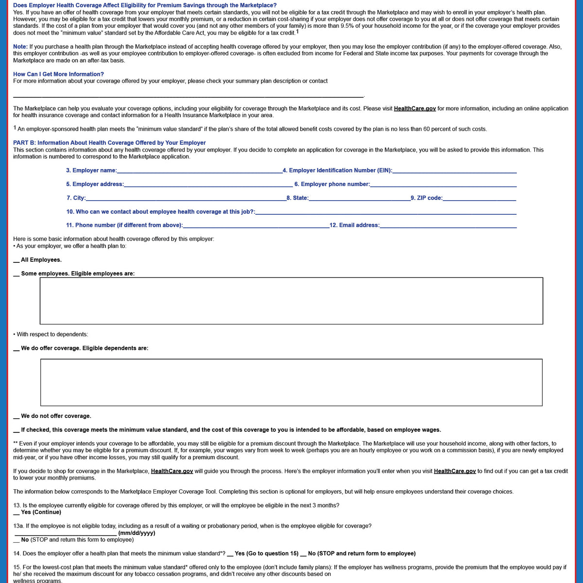 Affordable Care Act Poster — State and Federal Poster
