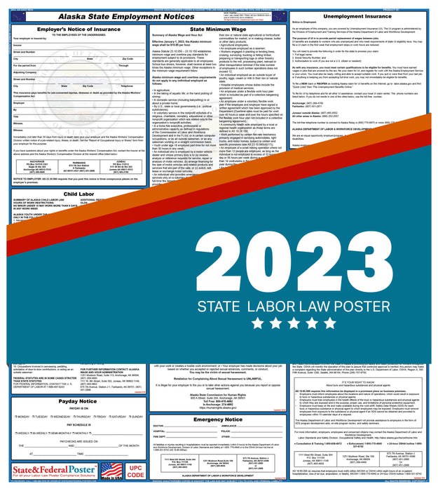 Alaska State Labor Law Poster 2023